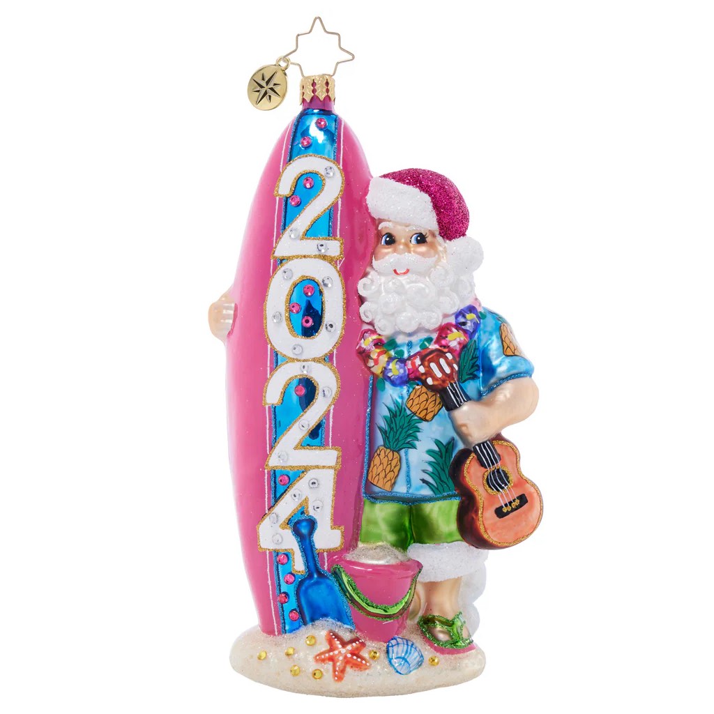 Christopher Radko 2024 Island Breeze Kris Kringle Christmas Ornament