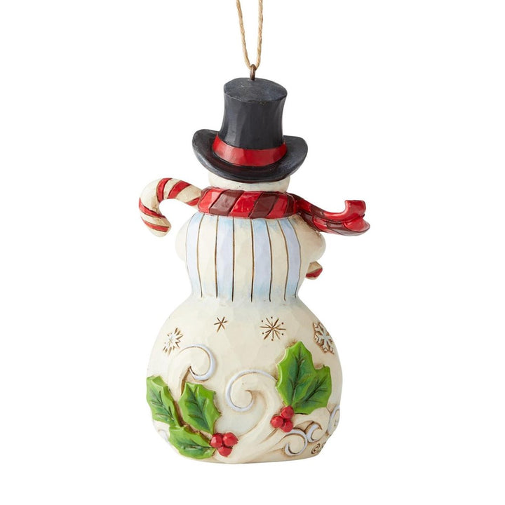 Jim Shore Snowman With Candy Cane Ornament