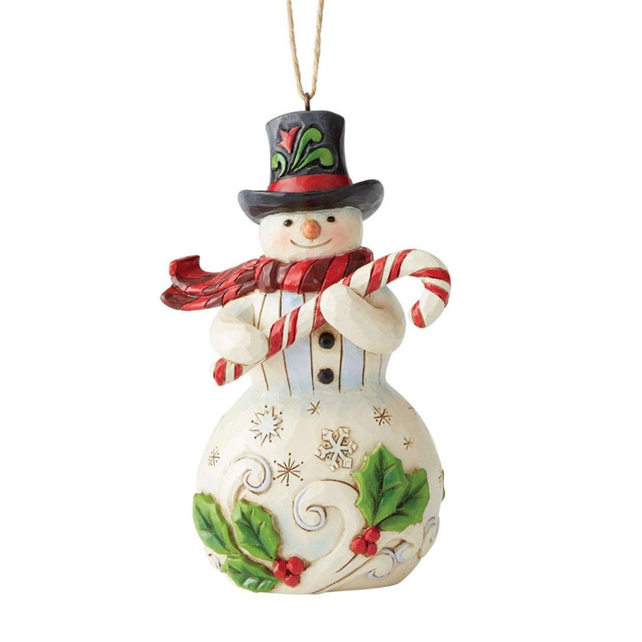 Jim Shore Snowman With Candy Cane Ornament
