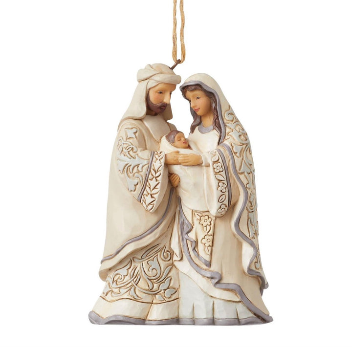 Jim Shore White Woodland Holy Family Ornament