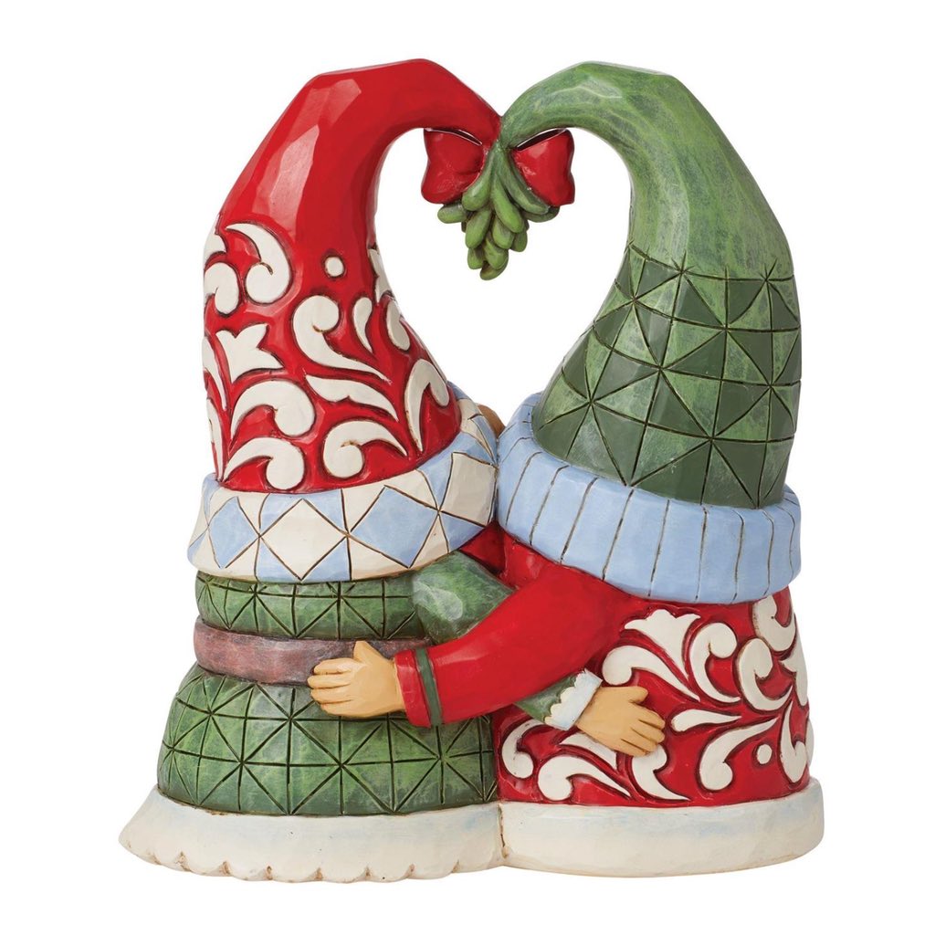 Jim Shore Gnomes Mistletoe Couple Figurine