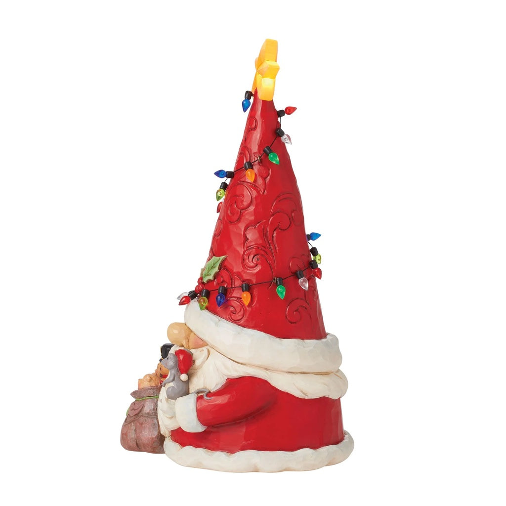 Jim Shore Santa Gnome Wrapped in Lights LED Figurine