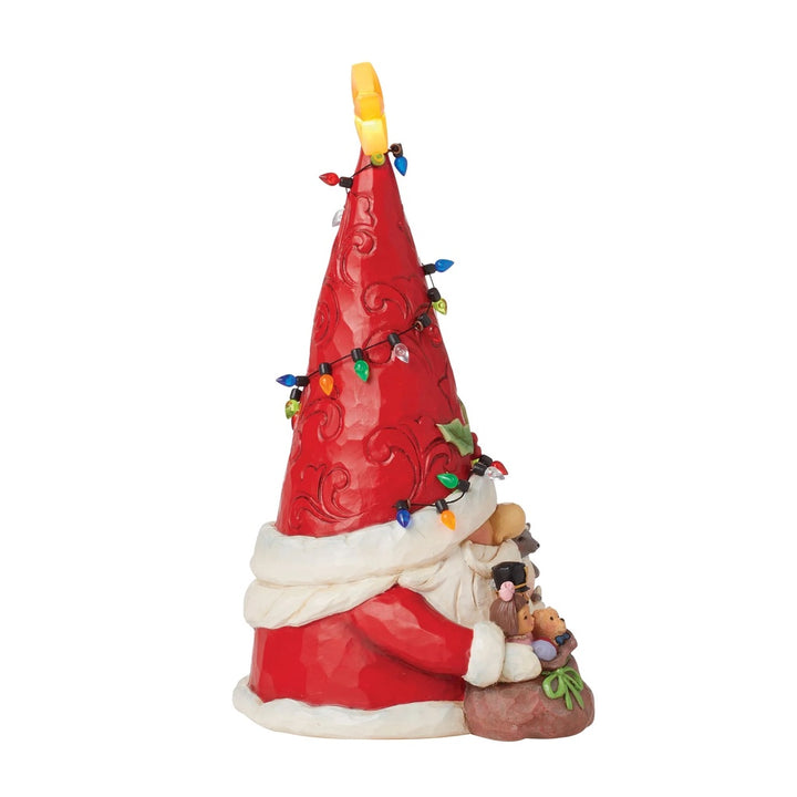 Jim Shore Santa Gnome Wrapped in Lights LED Figurine