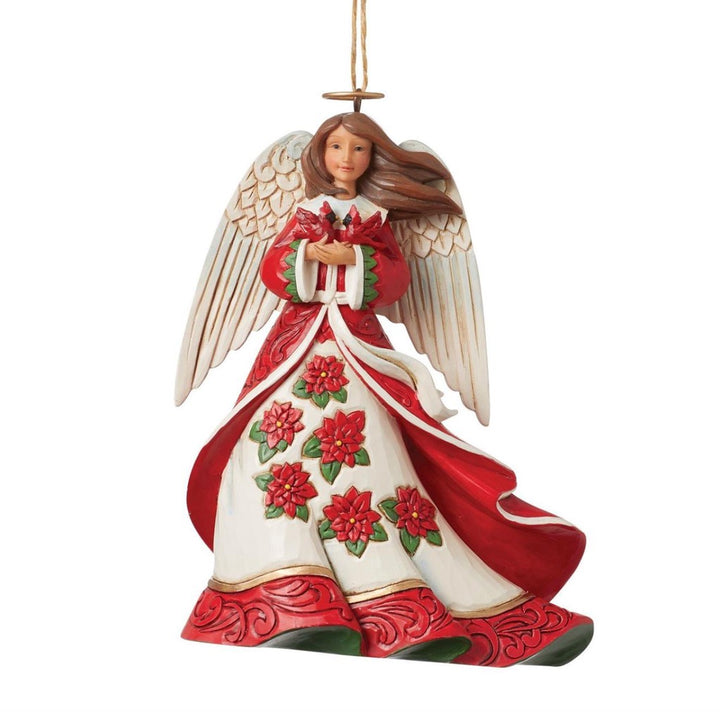 Jim Shore Christmas Angel With Cardinals Ornament