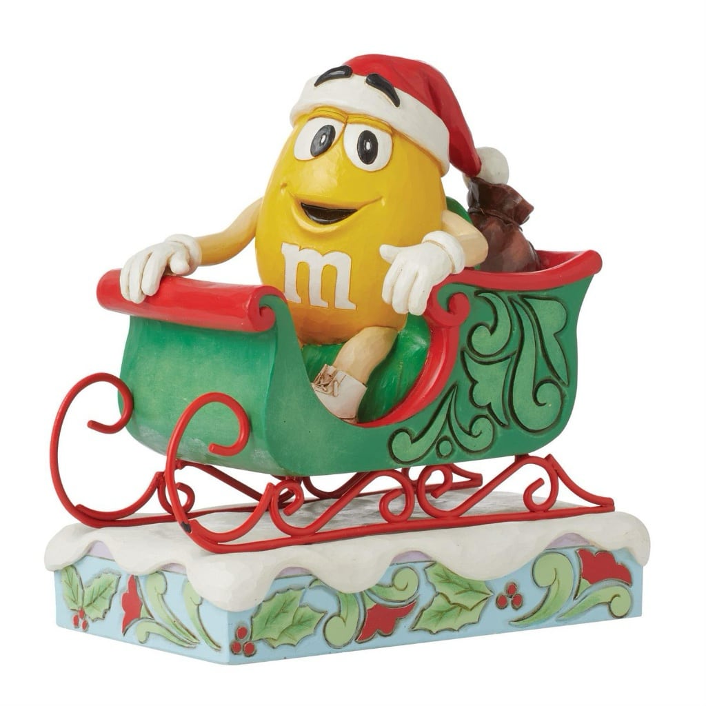 Jim Shore M&Ms Yellow Character In Sleigh Figurine