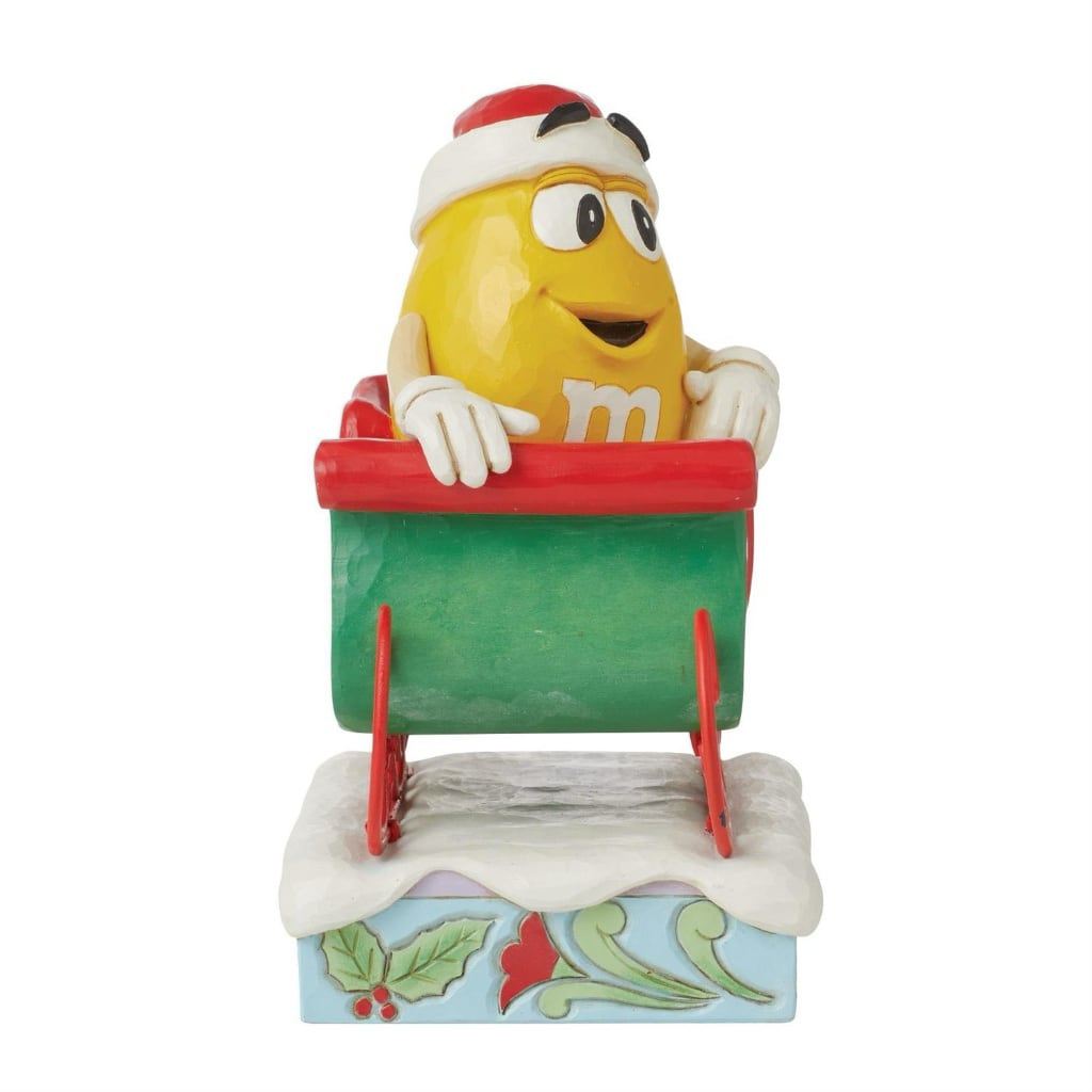 Jim Shore M&Ms Yellow Character In Sleigh Figurine