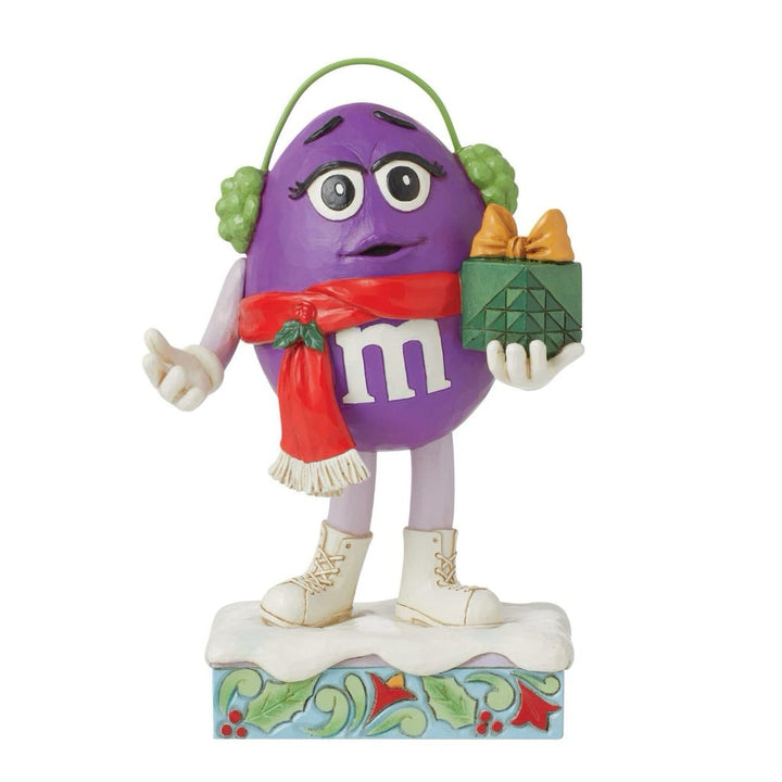 Jim Shore M&Ms Purple Character With Gift Figurine