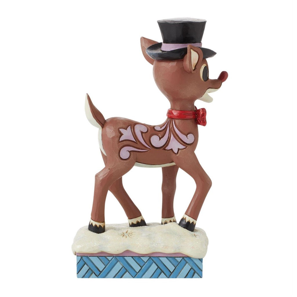 Jim Shore Rudolph In Top Hat & Bowtie Figurine