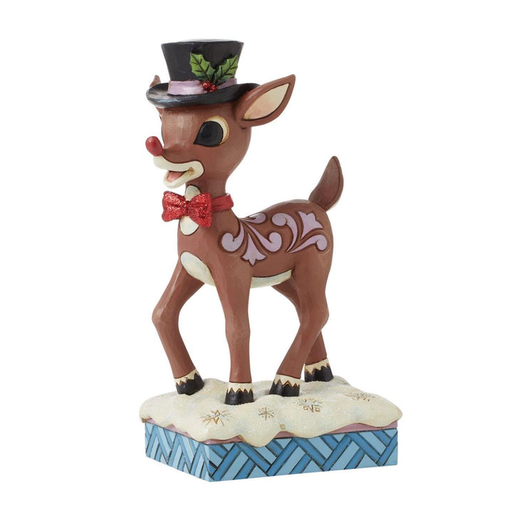 Jim Shore Rudolph In Top Hat & Bowtie Figurine