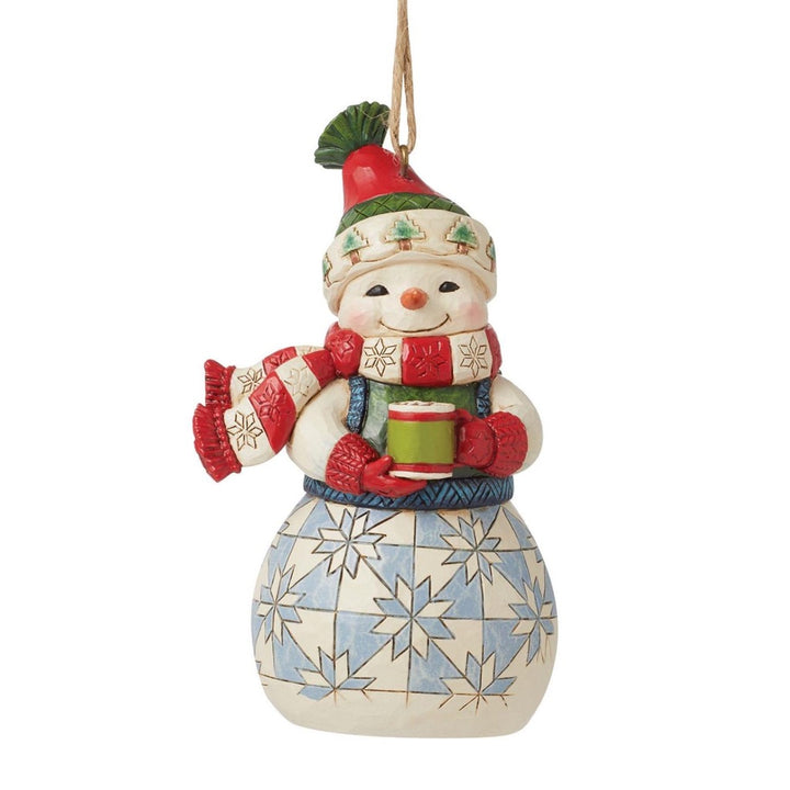 Jim Shore Snowman With Cocoa Ornament