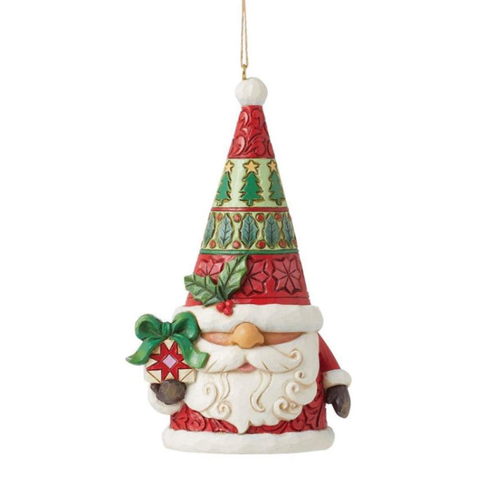 Jim Shore Santa Gnome With Gift Ornament