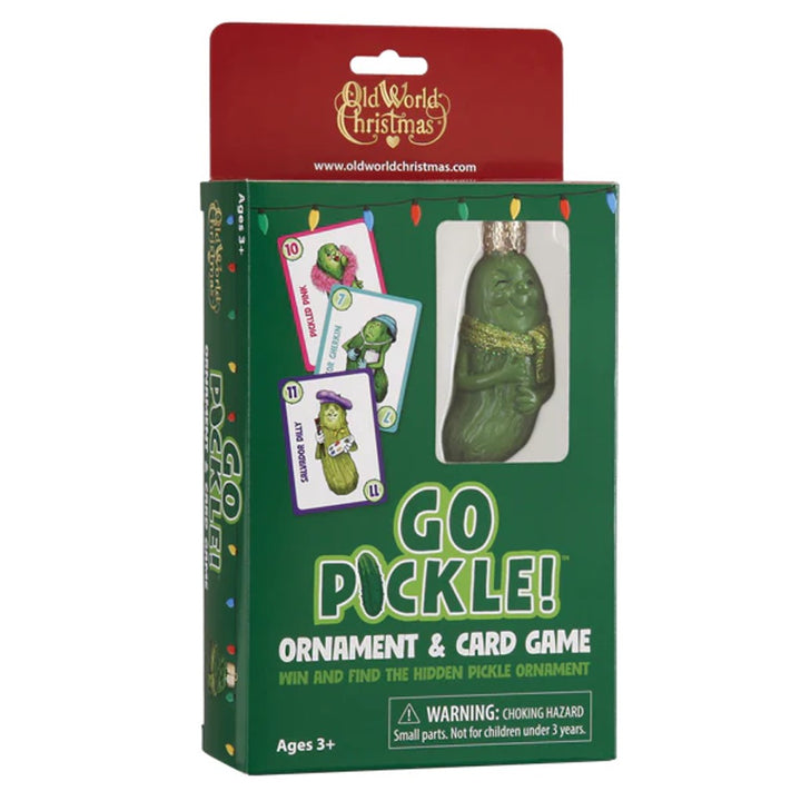 Old World Christmas Go Pickle! Ornament and Card Game