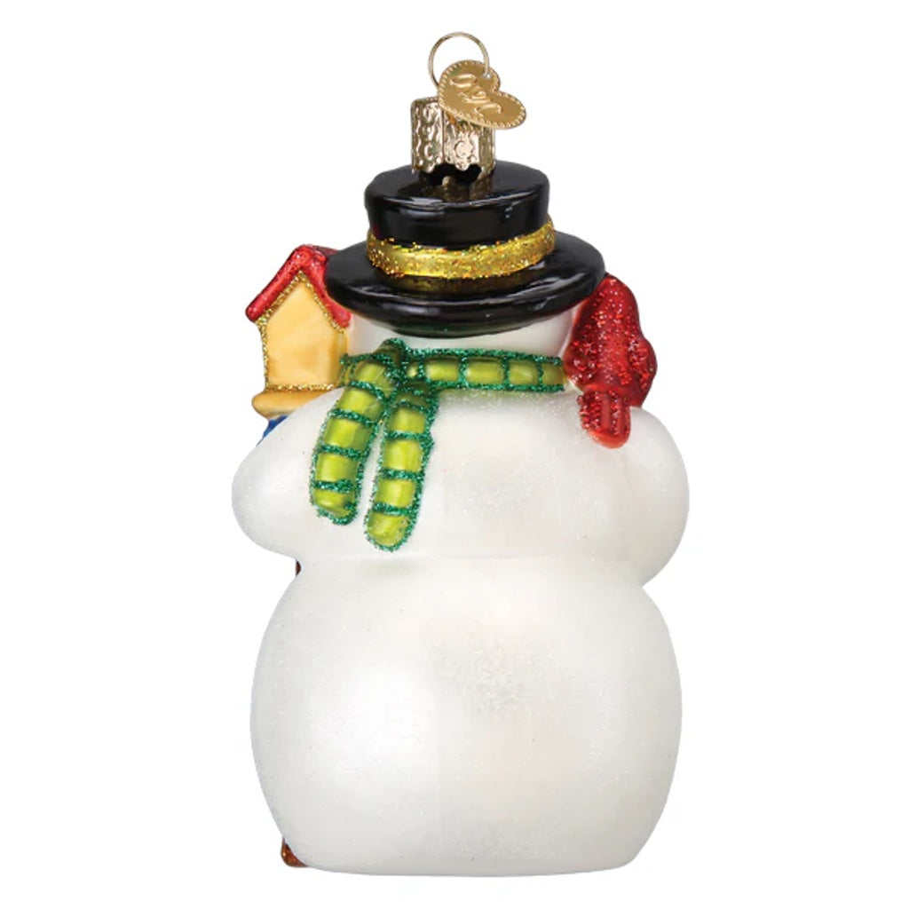 Old World Christmas Snowman With Cardinal Ornament