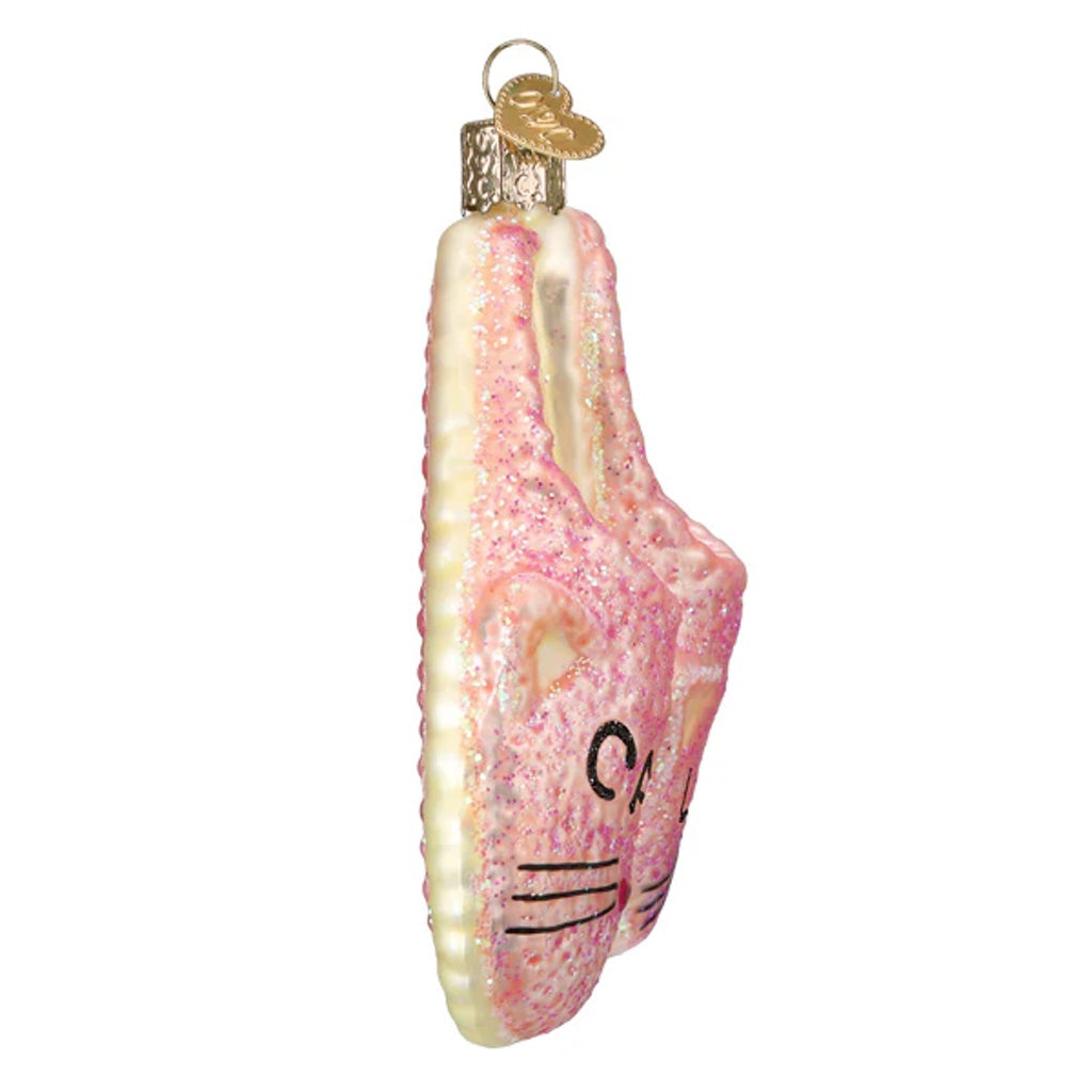 Old World Christmas Cat Lady Slippers Ornament