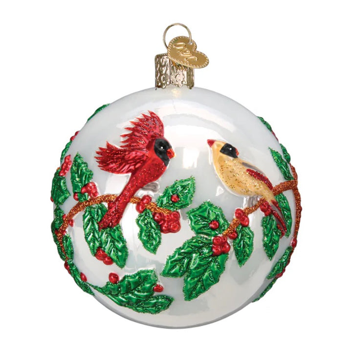 Old World Christmas Hollyberry Birds Round Ornament