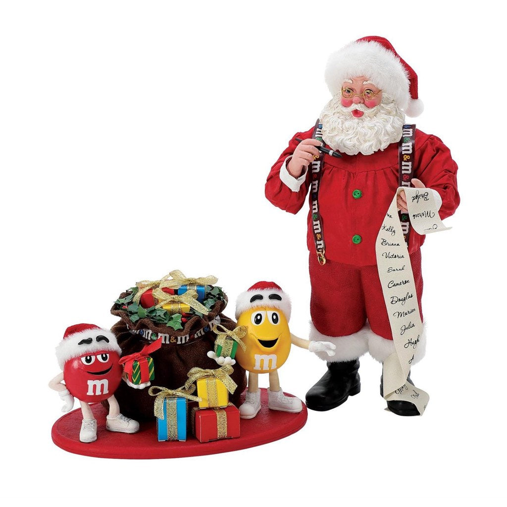 Possible Dreams Clothtique M&M Holiday Fun Santa Figurine