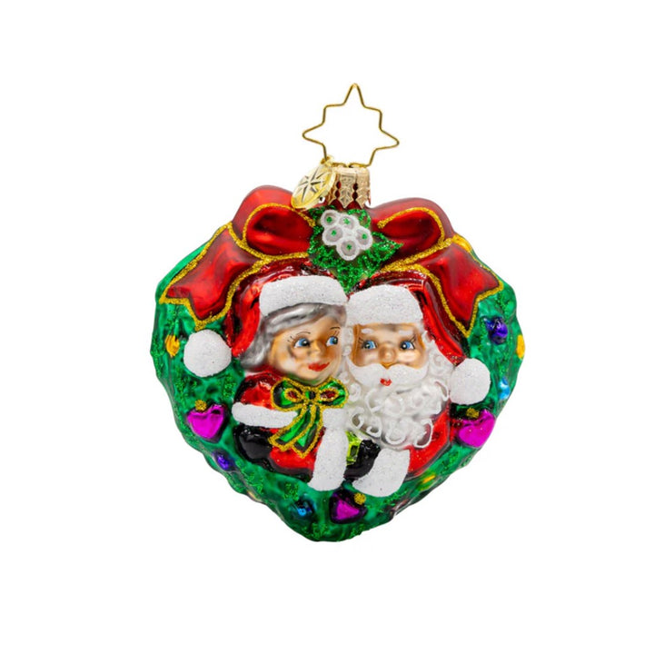 Christopher Radko Mr. & Mrs. Claus Mistletoe Moment Gem Ornament